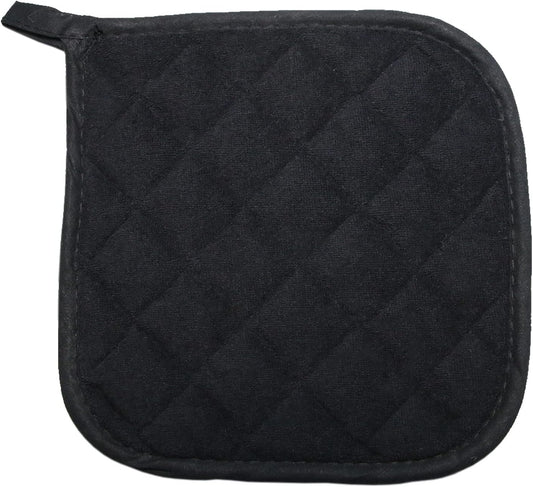 5 PCS Pot Holders for Kitchen, Cotton Potholers with Great Heat Resistance, Hot Pads, Trivets for Cooking and Baking Black
