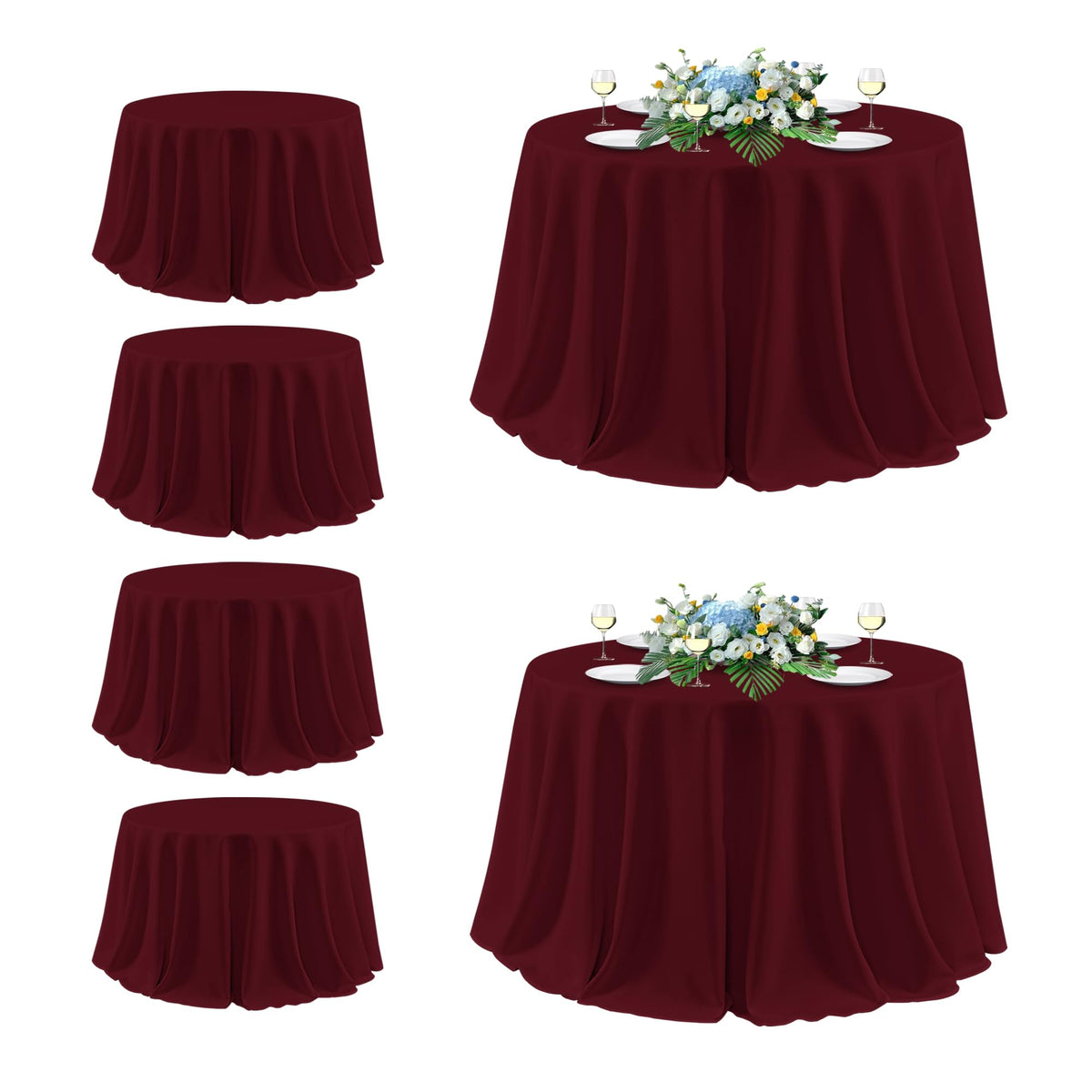 sancua 2 Pack Black Tablecloths 60x102 Inch for 6 Feet Rectangle Tables