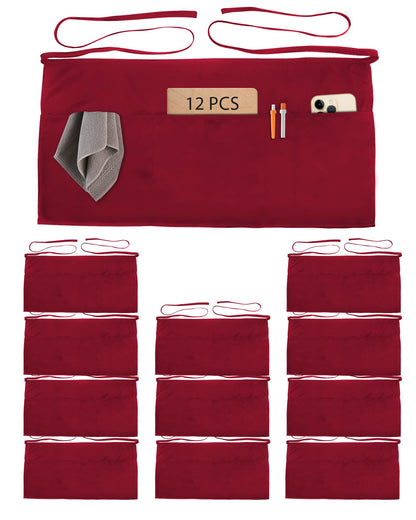 Xeoxarel Aprons with 4 Pockets (Available in 3 Pack / 7 Pack) 23.5'' X 11.5''