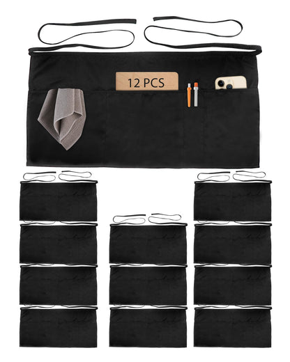 Xeoxarel Aprons with 4 Pockets (Available in 3 Pack / 7 Pack) 23.5'' X 11.5''
