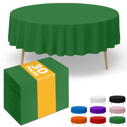 Niuara White Plastic Table Cloth - 30 Pack 54" × 108" Rectangle Disposable Tablecloths for 6FT Tables, Waterproof Table Cover for Party, Holiday & Gathering Use