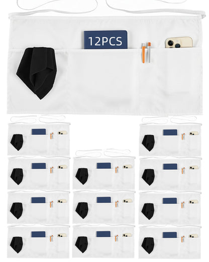 Xeoxarel Aprons with 4 Pockets (Available in 3 Pack / 7 Pack) 23.5'' X 11.5''