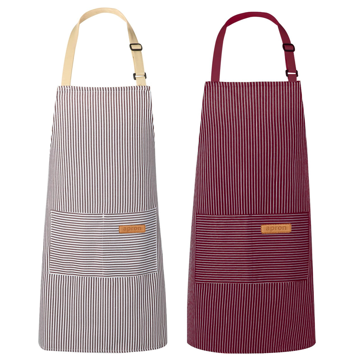 VALOME 2 Pack Kitchen Aprons with Pockets, Cooking Chef Apron for Men Women