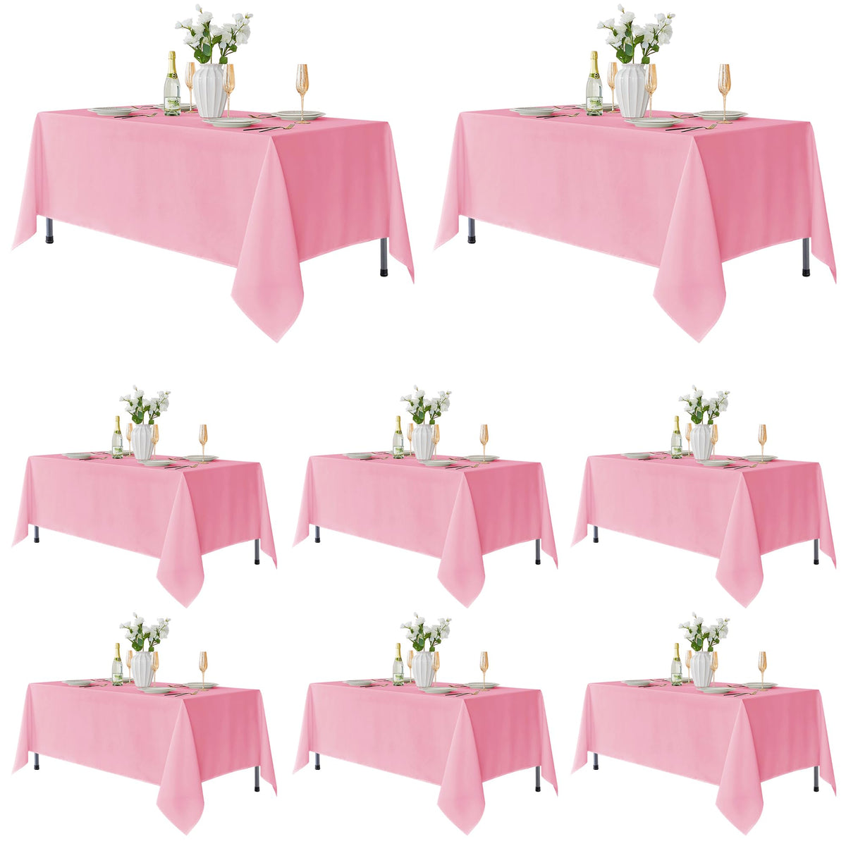 Fitable 6 Pack Black Tablecloths 70x120 Inch for 6-8 Ft Rectangle Tables