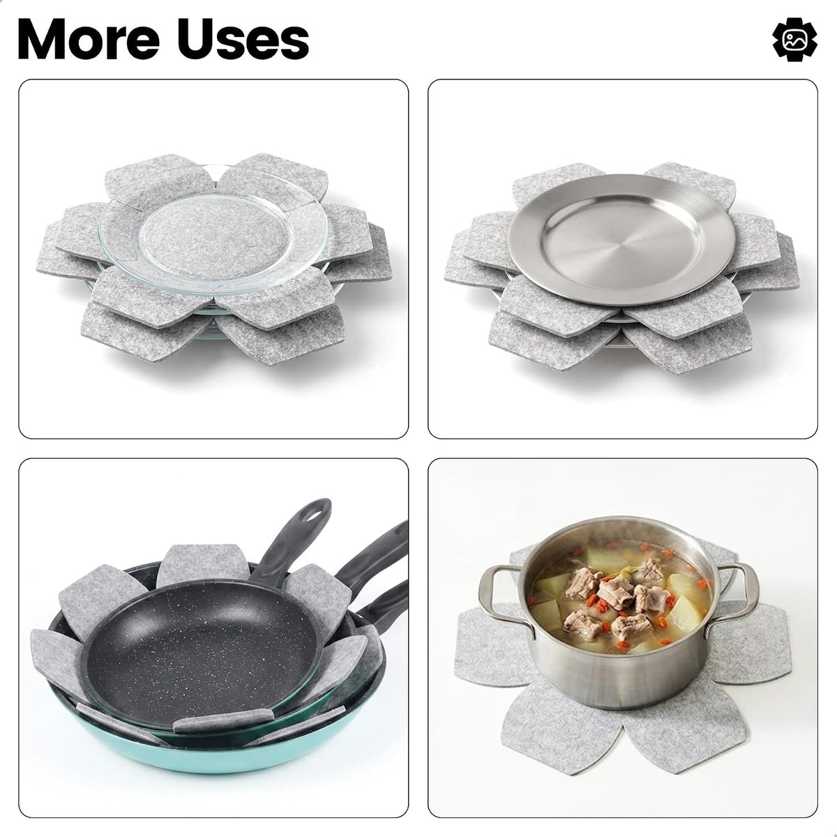 MOJOTORY Pot and Pan Protectors, 6 PCS in 3 Sizes