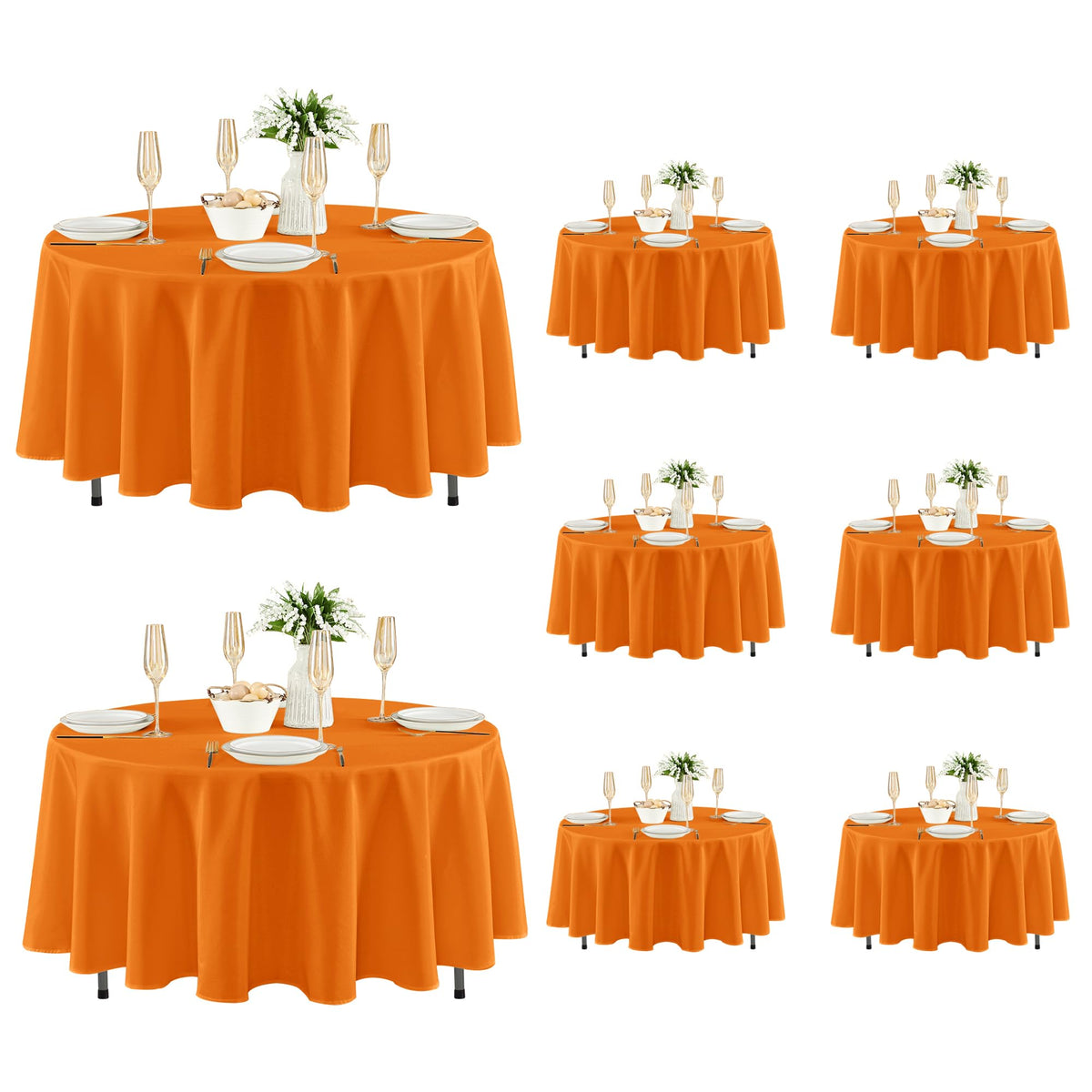 Fitable 6 Pack Black Tablecloths 70x120 Inch for 6-8 Ft Rectangle Tables