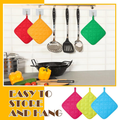 Bokon 12 Pcs Pot Holders Bulk for Kitchen, Multicolor Cotton Hot Pads
