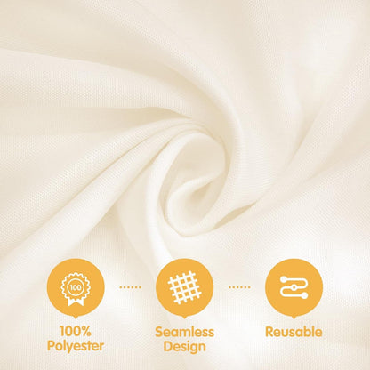 BRILLMAX 6 Pack Ivory Tablecloths 60x102 Inch for 6ft Rectangle Tables