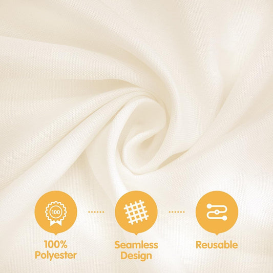 BRILLMAX 6 Pack Ivory Tablecloths 60x102 Inch for 6ft Rectangle Tables