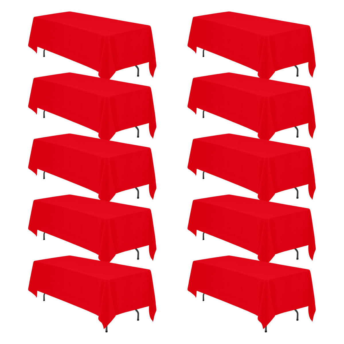 BRILLMAX 6 Pack Ivory Tablecloths 60x102 Inch for 6ft Rectangle Tables