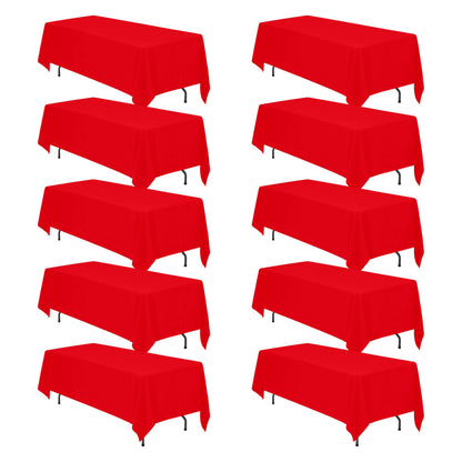 BRILLMAX 6 Pack Ivory Tablecloths 60x102 Inch for 6ft Rectangle Tables