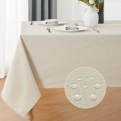 Veblandy Rectangle Tablecloth Linen Textured Waterproof & Stain Resistant Table Cloth Wrinkle Free Decorative Fabric Farmhouse Table Cover for Dining/Party/Buffet/Wedding, 60 x 104 Inch, Sage Green