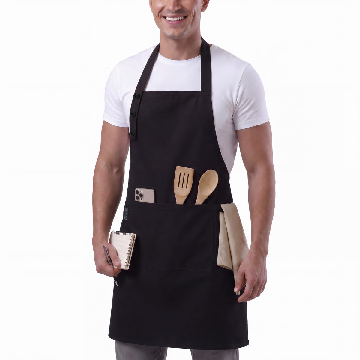 TOSHE Kitchen Apron for Women & Men Waterdrop Resistant, Adjustable Button
