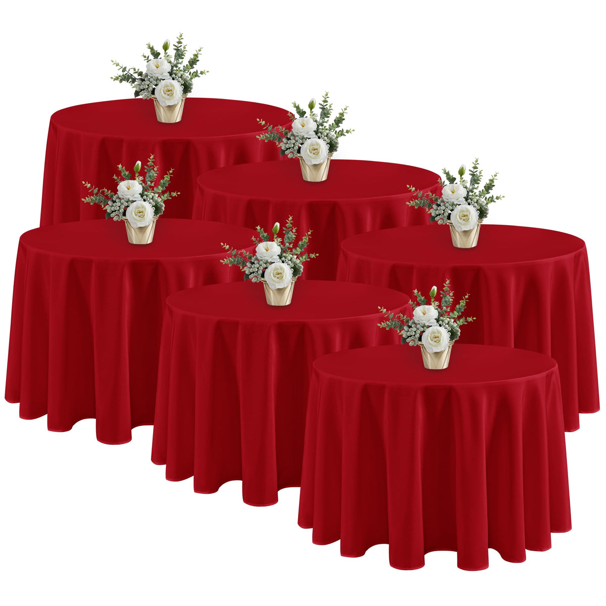 Fitable 6 Pack Black Tablecloths 70x120 Inch for 6-8 Ft Rectangle Tables