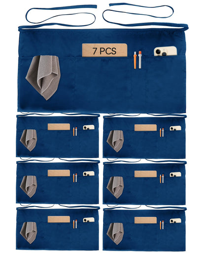 Xeoxarel Aprons with 4 Pockets (Available in 3 Pack / 7 Pack) 23.5'' X 11.5''