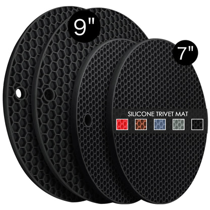 6 Pack Silicone Trivet Mat, Silicone Trivets for Hot Pots and Pans, Multipurpose Non-Slip & Heat Resistant Silicone Hot Pad for Kitchen Counter