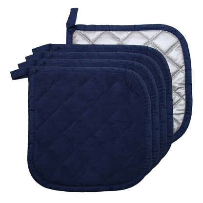 5 PCS Pot Holders for Kitchen, Cotton Potholers with Great Heat Resistance, Hot Pads, Trivets for Cooking and Baking Black