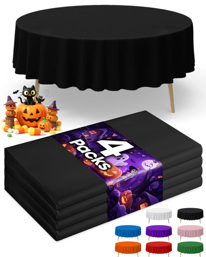 Niuara White Plastic Table Cloth - 4 Pack 54" × 108" Rectangle Disposable Tablecloths for 6FT Tables, Table Cover for Party, Holiday & Gathering Use