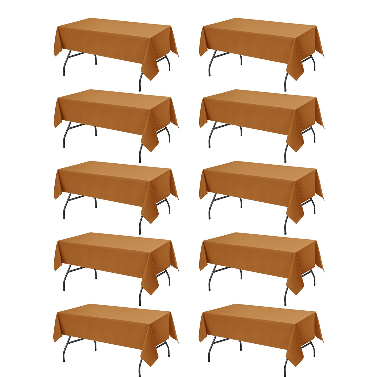 10-Pack White Tablecloths for Rectangle Tables, 60 x 102 Inches