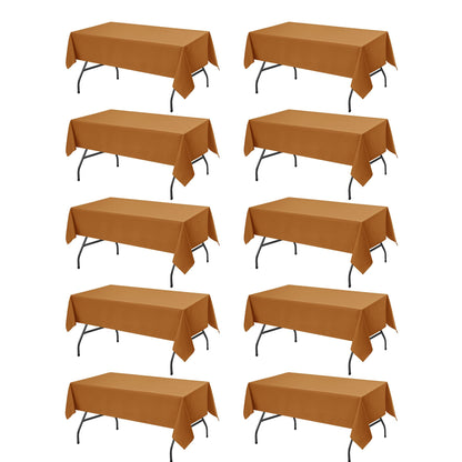 10-Pack White Tablecloths for Rectangle Tables, 60 x 102 Inches