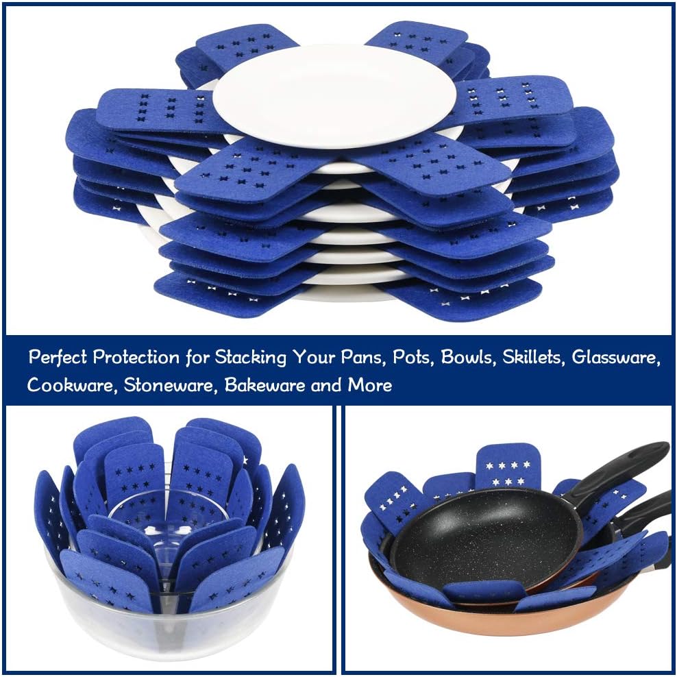BYKITCHEN Pot Pan Protectors for Stacking,12pcs & 3 Sizes, Separator Pads