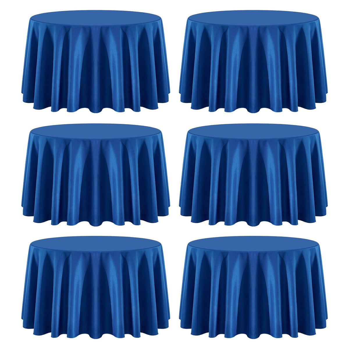 6 Pack White Round Tablecloths 120 Inch for Dining Tables