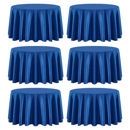 6 Pack White Round Tablecloths 120 Inch for Dining Tables