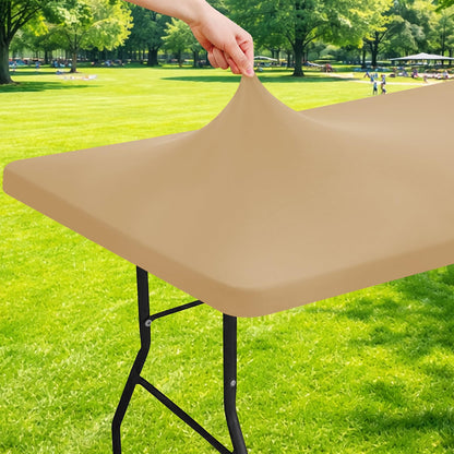 Moosfor Rectangle Spandex Fitted Table Cloth, 6FT Elastic Tablecloth
