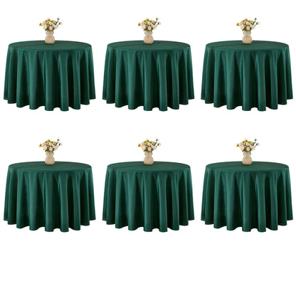 VidaFete 6 Pack 120inch Round Tablecloth Polyester Table Cloth, White