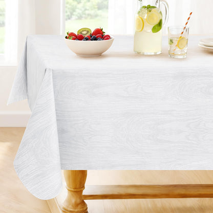 Smiry Rectangle Table Cloth, Waterproof Vinyl Tablecloths with Flannel Backing, Wipeable Spillproof Plastic Table Cover for Dining, Indoor and Outdoor (Champagne, 60 "x 84")