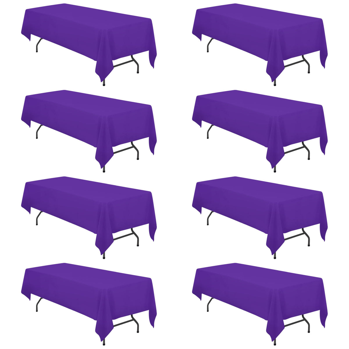 BRILLMAX 6 Pack Ivory Tablecloths 60x102 Inch for 6ft Rectangle Tables