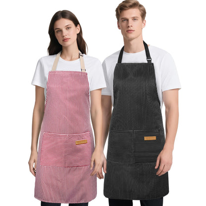 2 Pack Kitchen Cooking Aprons, Soft Aprons for Women Men with 2 Pockets Chef Apron with Adjustable Neck Strap and Long Tie