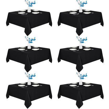 Fitable 6 Pack Black Tablecloths 70x120 Inch for 6-8 Ft Rectangle Tables