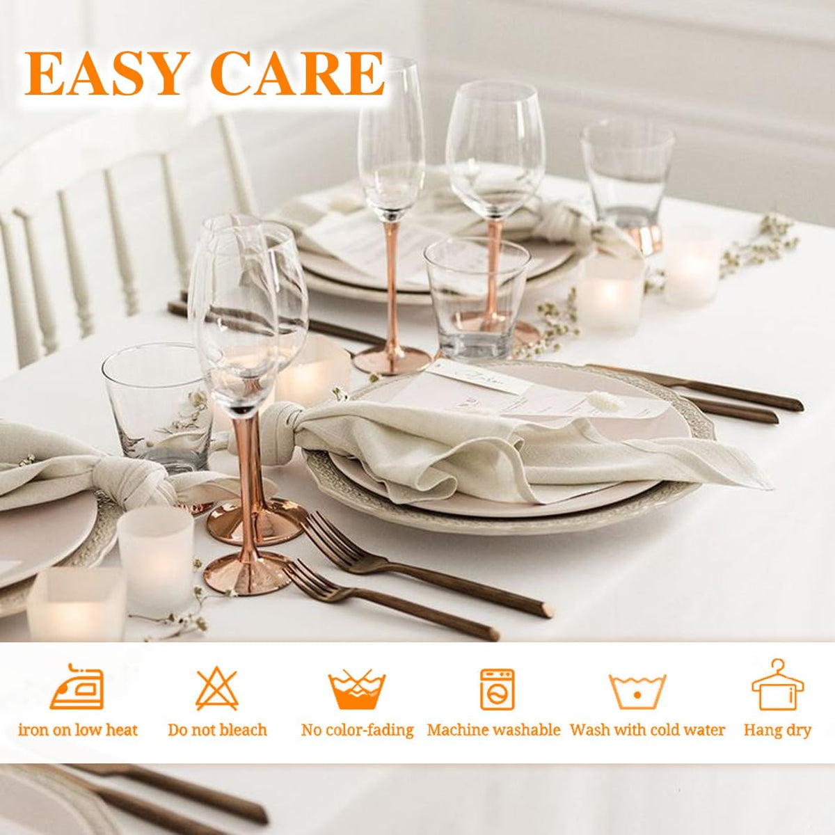WIGENIUS 6 Pack White Table Cloth Rectangle 60X102 Inch Tablecloth Fit 6FT