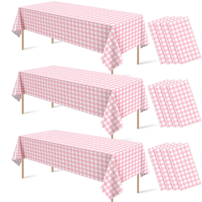 3 Pcs Sage Green Gingham Tablecloths, Checkered Table Covers 54 x 108 Inch