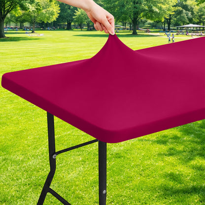 Moosfor Rectangle Spandex Fitted Table Cloth, 6FT Elastic Tablecloth