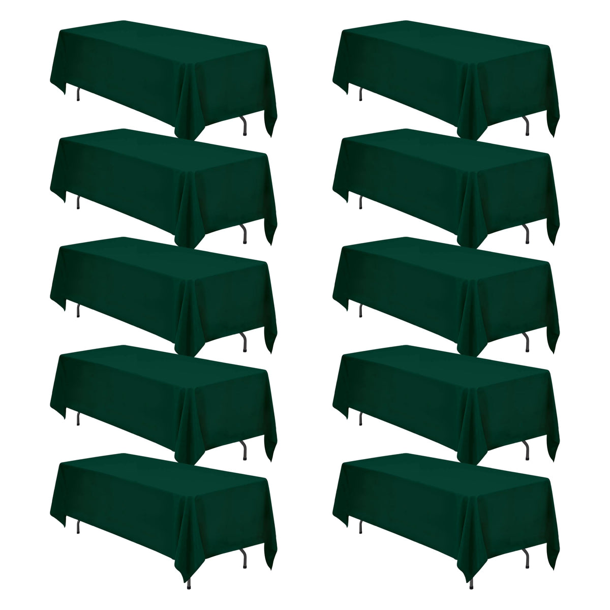 BRILLMAX 6 Pack Ivory Tablecloths 60x102 Inch for 6ft Rectangle Tables