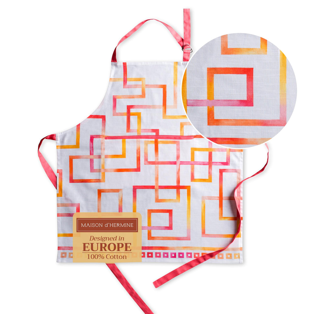 Maison d' Hermine Aprons for women with Pocket 100% Cotton (27.50"x31.50")
