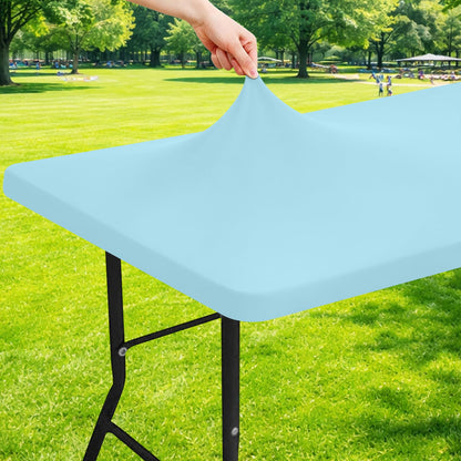 Moosfor Rectangle Spandex Fitted Table Cloth, 6FT Elastic Tablecloth