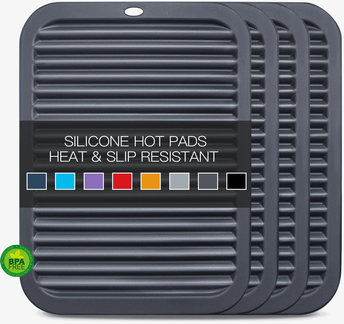 6 Pack Silicone Trivet Mat, Silicone Trivets for Hot Pots and Pans, Multipurpose Non-Slip & Heat Resistant Silicone Hot Pad for Kitchen Counter