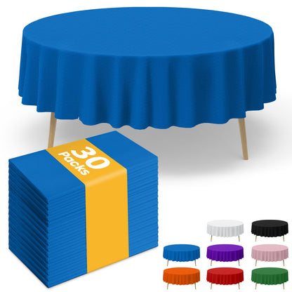 Niuara White Plastic Table Cloth - 30 Pack 54" × 108" Rectangle Disposable Tablecloths for 6FT Tables, Waterproof Table Cover for Party, Holiday & Gathering Use