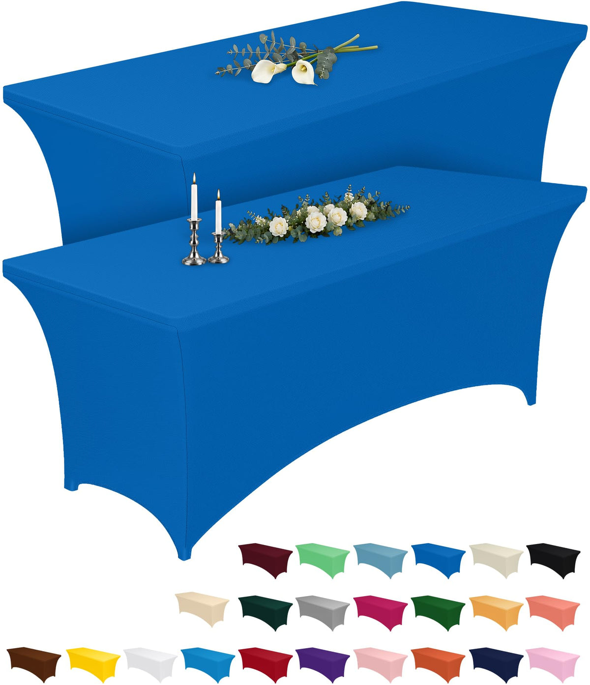 Pureegg Spandex Tablecloth 6ft 2 Pack Black