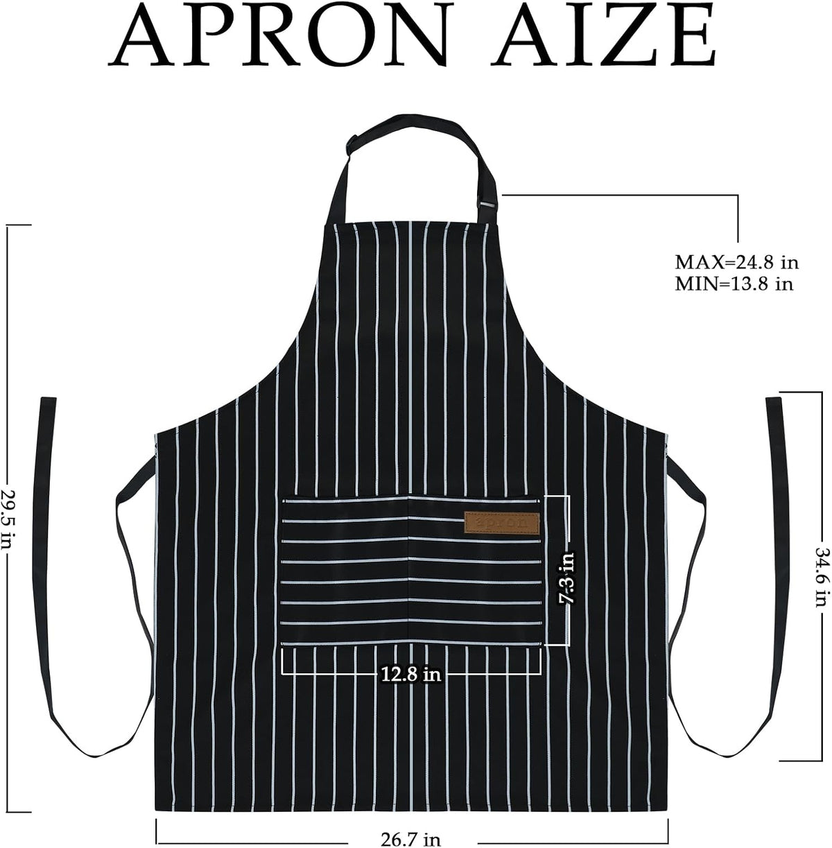 Taidven Apron - Unisex, Adjustable Bib Kitchen Apron, Cooking Apron, Chef Aprons for Men, Aprons for Women with Pockets