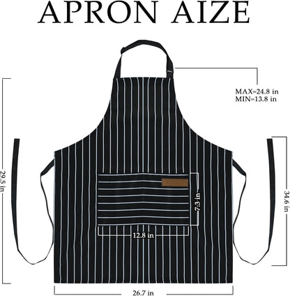 Taidven Apron - Unisex, Adjustable Bib Kitchen Apron, Cooking Apron, Chef Aprons for Men, Aprons for Women with Pockets