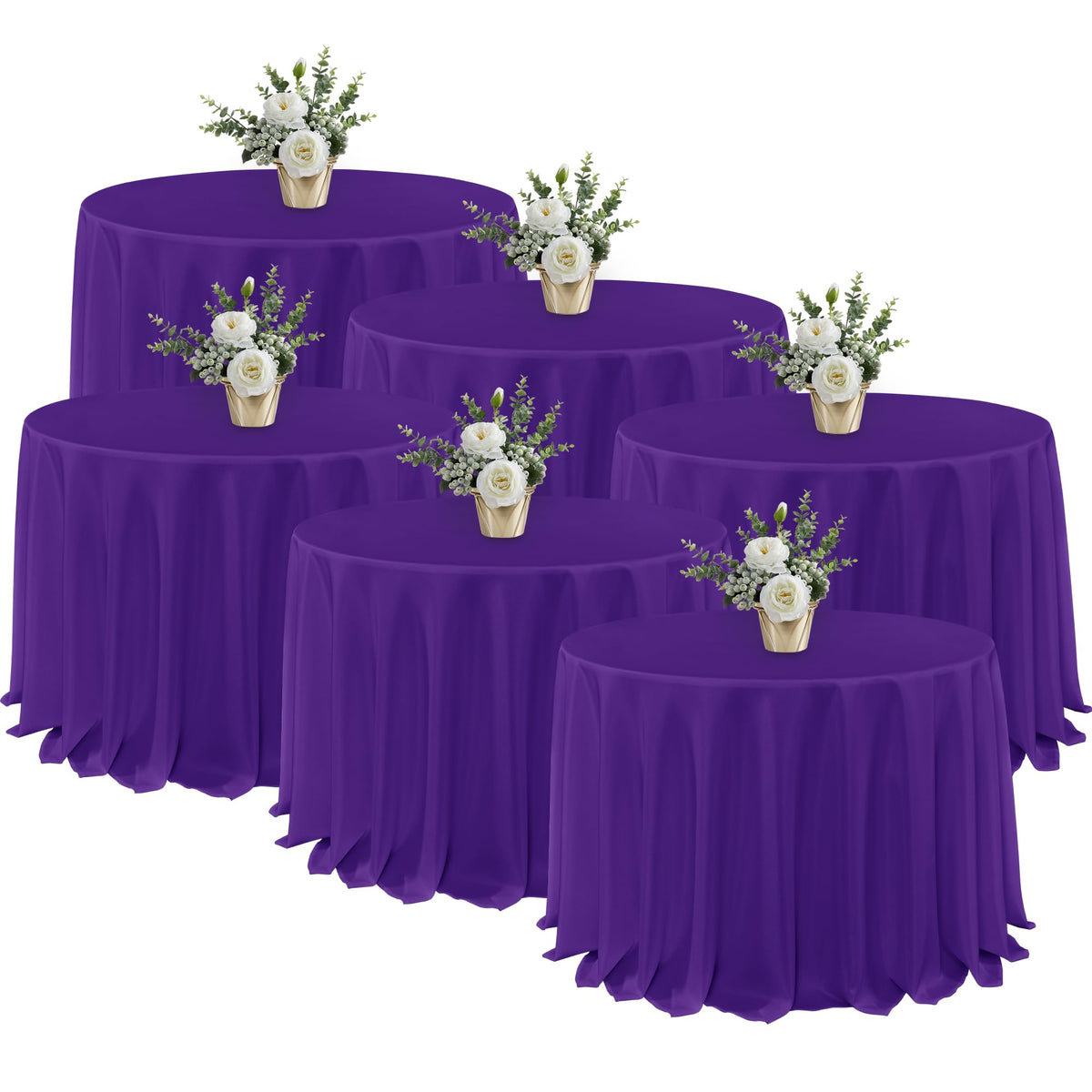 Fitable 6 Pack Black Tablecloths 70x120 Inch for 6-8 Ft Rectangle Tables