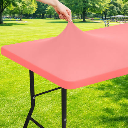 Moosfor Rectangle Spandex Fitted Table Cloth, 6FT Elastic Tablecloth
