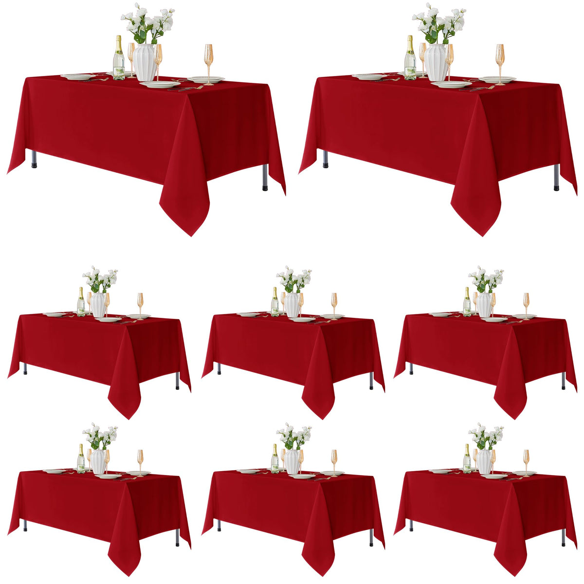 Fitable 6 Pack Black Tablecloths 70x120 Inch for 6-8 Ft Rectangle Tables
