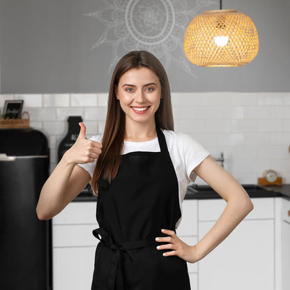 Avalon Kitchen Aprons for Men - 100% Polyester Chef Apron Women with Extra Long Ties - Cooking Aprons for Women & Mens Apron