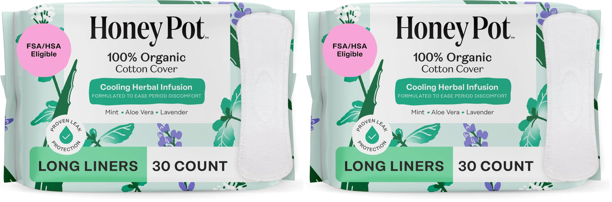 The Honey Pot Company - Cooling Herbal - Overnight - Pads for Women