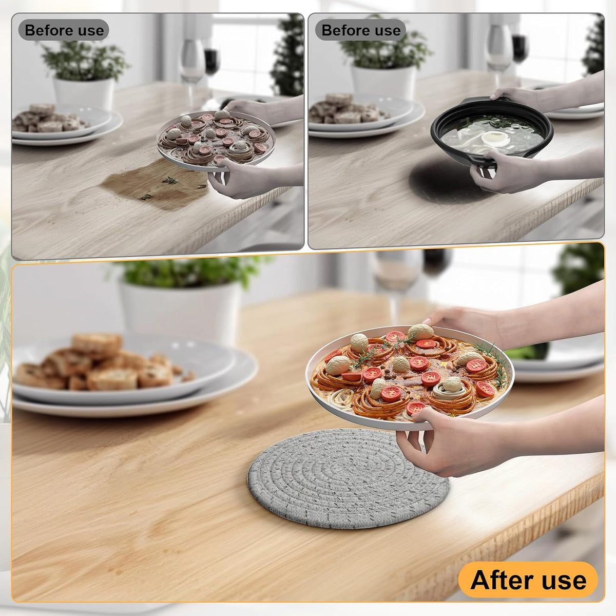 7" Trivets for Hot Dishes, 6 Pack Trivets for Hot Pots and Pans